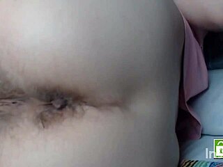 Interesting hairy ass play with toy insertion leads to subtle farting at the end.