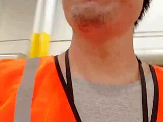 Asian amateur provides descriptive asmr sfw experience while walking about during work in public outdoor setting