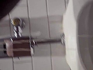 Bold Ebony Granny Pissing Wildly at Highway Rest Stop