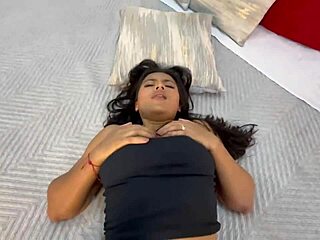 Latina fitness babe boldly strips naked during intense workout interview casting session