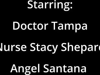 Suggestive Nurse Angel Santana Spreads Shaved Pussy For Cum Filling In Hospital Roleplay