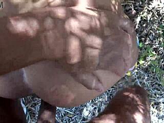 I watched this amateur milf get fucked and creampied in public.