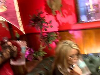 blonde and brunette milfs turn halloween party into dirty bisexual group sex with licking and cumshots