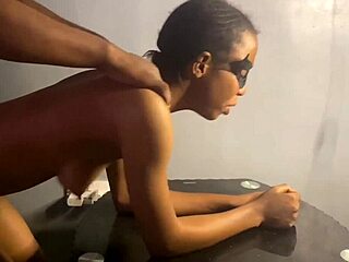 Skinny girl with narrow ass reaches multiple orgasms, cumming before and after styling her hair.