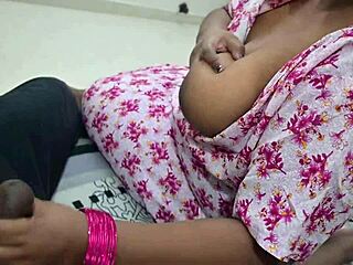 intriguing handjob from sexy babe contrasts innocence with naughty strokes on huge cock