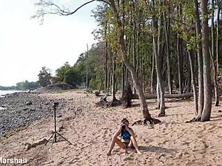 Out now: sensational BEACH volleyball with SHAVED teen GROUP action in PUBLIC outdoor ORGY.