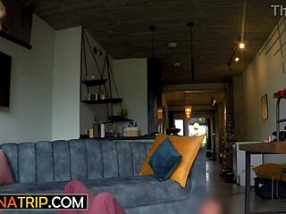 bubble butt blonde latina barby starts with acro yoga poses then bends over for hardcore doggystyle pounding with big cock