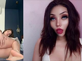 Sexy horny Latina teens enjoy orgasmic lesbian fingering with big tits