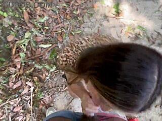 Encounter with a stranger outdoors in a park setting