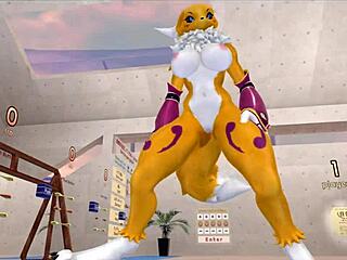 i enjoy my solo furry renamon workout with stretching music