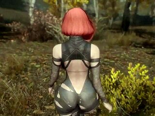 hey, check out this skyrim redhead going solo in the game