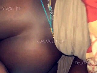 Big ass ebony with fat pussy gets missionary and doggy fucked by huge cock until squirting at 4am
