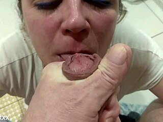 Hey, wanna see this hot mature woman getting pounded doggystyle in the bathroom up close?