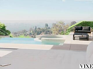 Vixen spoiled girl Lilly Bell and BFF Chanel Camryn seduce personal trainer into steamy FFM workout session