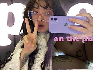 I just had to pee so bad on my Europe trip right there on the plane with my curly hair and tattoos showing