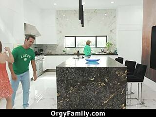 i'm sucking his cock behind the kitchen counter while she's busy in there