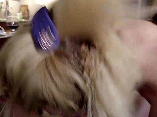 Blonde babe in heels starts morning with sugar daddy by fingering pussy and blowing until he cums hard