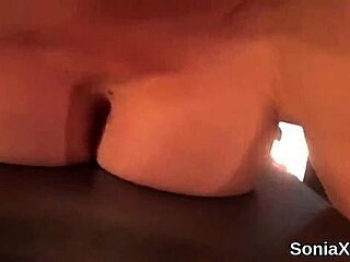 cheating british mature lady sonia flashes her huge hooters in tight lingerie!