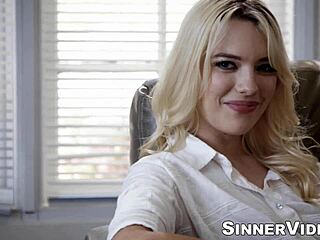 muscular derrick pierce drilled big cock deep into wet shaved pussy of blonde kenna james