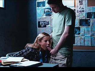 detective agatha vega gets face fucked and cum in mouth during frozen time fetish