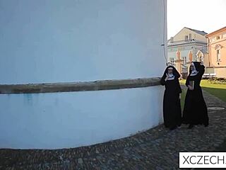 In a wild twist, CRAZY CATHOLIC NUNS dive into passionate LICKING sessions. Their secret desires unfold in steamy European encounters!