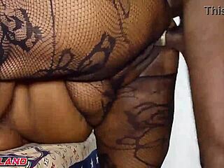 Clapping Giant Boobs Babe on Doggy Style with Big Ass Ebony Roommate Action