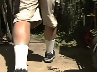 sexy and pussy hungry lesbian teens 18+ dive into tight wet holes with toys outdoors on camera