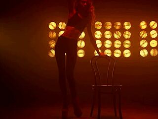 Intense Pole Dance Strip Tease With Sensual Latina Riding And Teasing Shaved Pussy