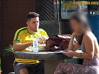 brazilian teen with bubble butt picked up on street for rough pussy pounding and cumshot at home