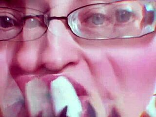 Nude Lips on Chick with Glasses Contrast Kinky Goddess Vibes