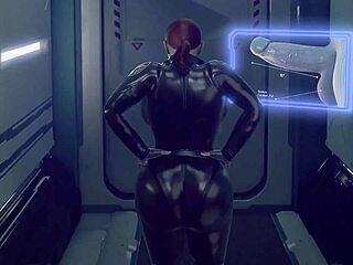 Black widow takes on massive cock in her big ass for intense pounding action