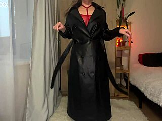 bold amateur blonde strips red lingerie in black boots for intense solo anal play with buttplug and dildo