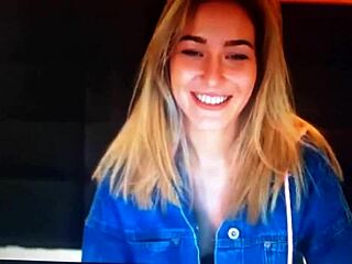 Blonde model streams her second intriguing live webcam chat session online