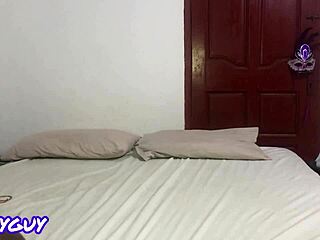 Two guys fuck ebony maid in hardcore MMF threesome with blowjobs