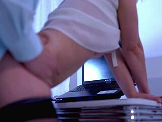 Sexy secretary in heels and miniskirt enjoys hardcore office sex compilation