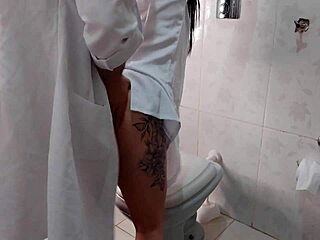In a kinky hospital bathroom encounter, the brazilian nurse rides and blows the doctor's massive cock until intense climax.