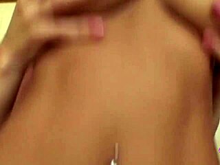 Blonde bimbo with huge fake tits bends over for intense strapon lesbian pounding