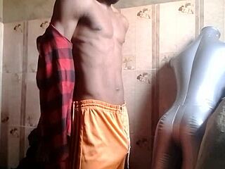 In a homemade solo adventure, the amateur explores his first time with a big tits mannequin, using toys and his monster cock until creampie fills it up