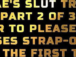 Blonde cutie with big natural tits gets her ass fucked by Chadwick in wild strapon college session. She moans during intense lesbian muff diving action.