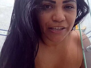 Cuckold wife takes doggystyle anal creampie in bathroom with farting fingering orgasm