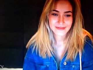 Blonde model streams her second intriguing live webcam chat session online