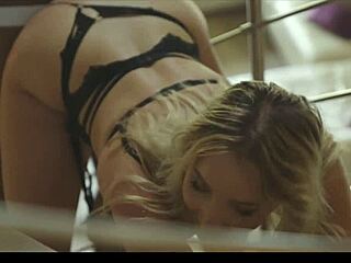 French slut starts by sucking black waiter before calling boyfriend for more intense group action