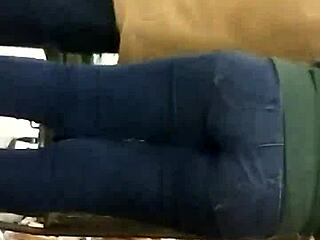 candid teen 18+ booty in tight jeans hidden view