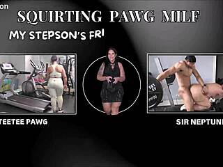 Squirting pawg milf rides big black cock in missionary and doggystyle with interracial cum