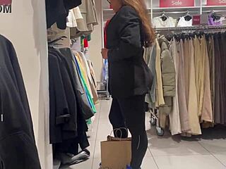 I love spotting that round latina booty in see thru leggings voyeur style