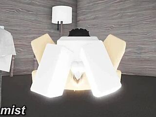 brunette babe finds random whore in roblox and starts intense hardcore fucking session