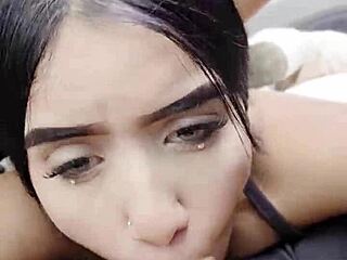 She sucks his cock while he drives through public streets in wild ride