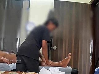 hidden cam suggests a caught happy ending massage with cock flashing