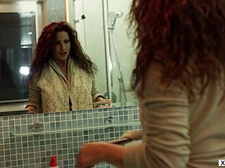 Reina Pornero takes sexual shower with huge tits