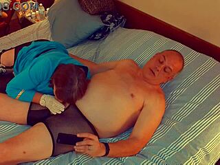 Granny Nurse Performs Cocksucking on Patient in Hospital Cosplay